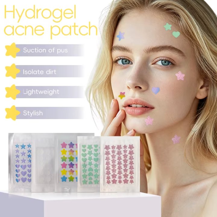 Private Label Custom-Shape Hydrogel Acne Patch – Colorful Pimple Spot Stickers