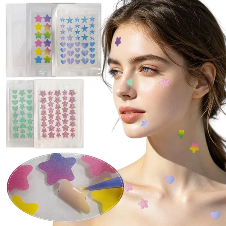 Custom Logo Hydrogel Acne Patch – Star & Heart Pimple Healing Stickers