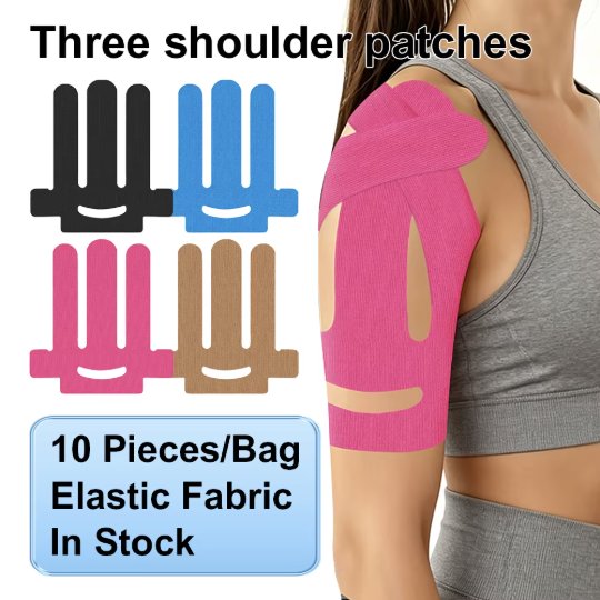 Pre-Cut Shoulder Kinesiology Tape – 10 pcs/Bag, Three-Tail Patch