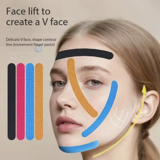 Face Kinesiology Tape Strips – V-Face Lifting Sports Tape