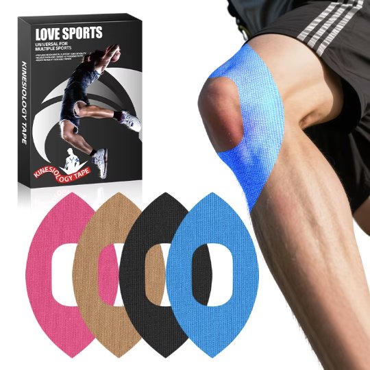 Cotton Kinesiology Tape for Knees – 10 pcs Pre-Cut, Eco-Friendly
