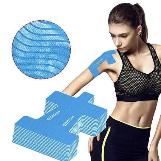 Blue Pre-Cut Cotton Kinesiology Tape – Exercise Muscle Support