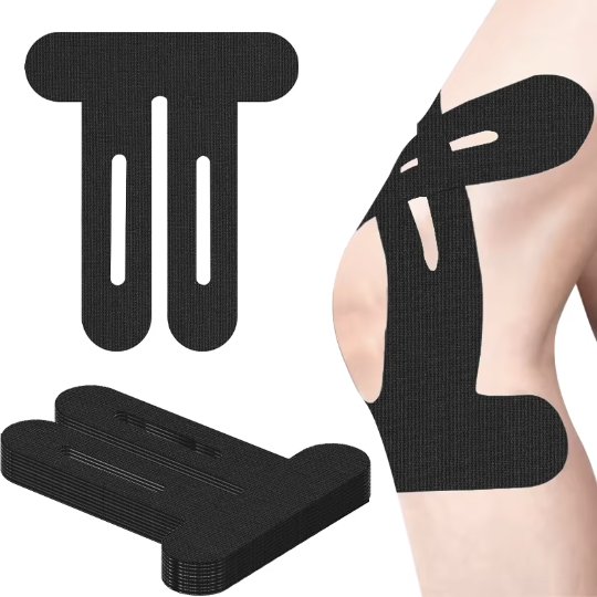 MZ-JRT010 Pre-Cut Black Kinesiology Tape – Knee & Ankle